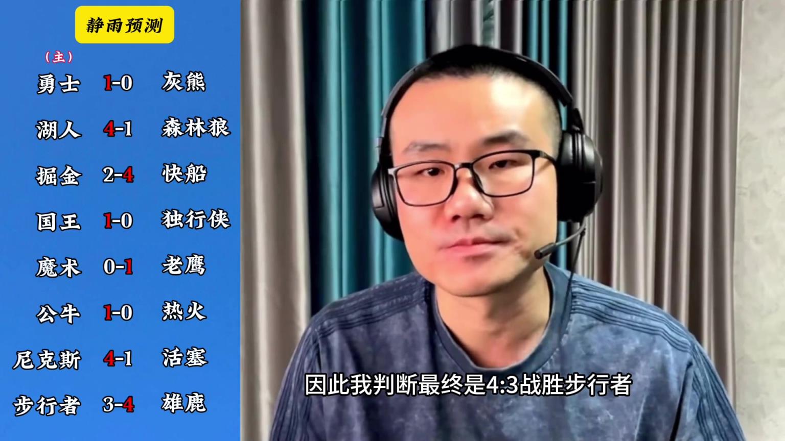 你同意嗎？靜雨對(duì)東西部季后賽球隊(duì)的預(yù)測(cè)：勇贏(yíng)熊 湖船尼鹿晉級(jí)